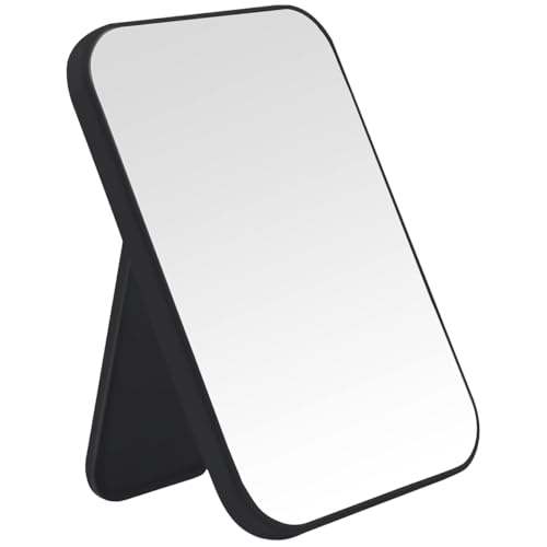 8-Inch Portable Makeup Mirror with Adjustable Stand - Black