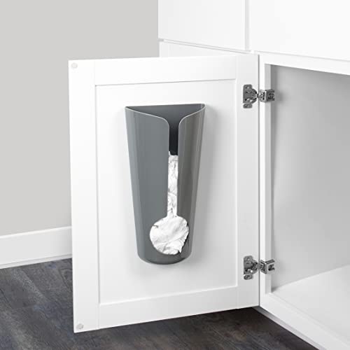 Spectrum Wall-Mount Grocery Bag Holder - Dark Gray Plastic Organizer