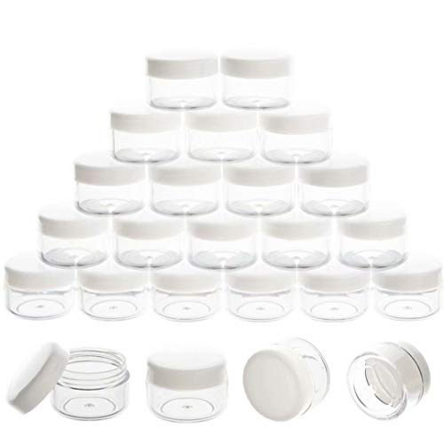ZEJIA 5 Gram White Sample Containers with Lids - Travel Size Jars