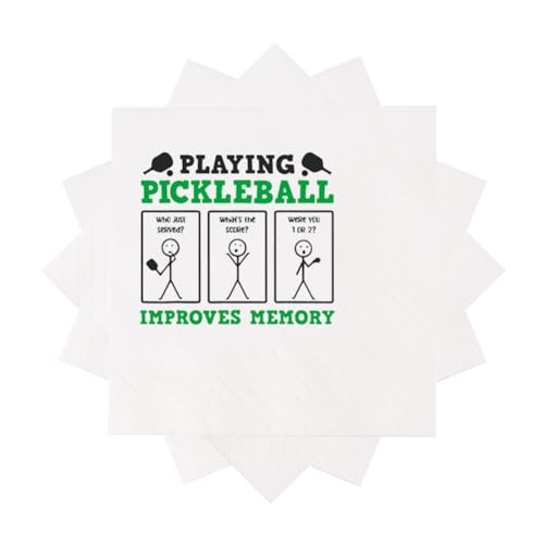 Funny Pickleball Quote Cocktail Napkins - 50 Two-Ply Disposable Napkins