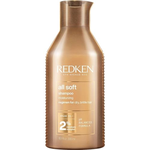 Redken All Soft Shampoo - Moisturizes & Hydrates Dry Hair, Softens & Adds Shine, With Argan Oil, Safe For Color-Treated Hair