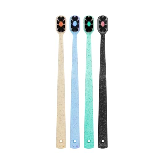 Lindo EcoCare Blue Charcoal Toothbrush Pack of 4 - Soft Bristles for Sensitive Gums