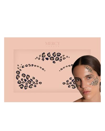 Mercy London Leopard Print Face Jewels - Halloween Costume Accessories