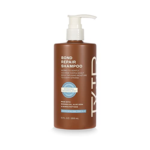 TXTUR Bond Repair Shampoo for Curly, Wavy & Textured Hair - Hydrating & Gentle Cleansing - 12 Fl Oz