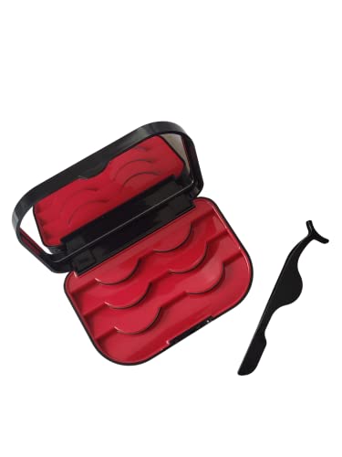 Coiffure Extensions Magnetic Eyelash Storage Case with Mirror & Tweezer