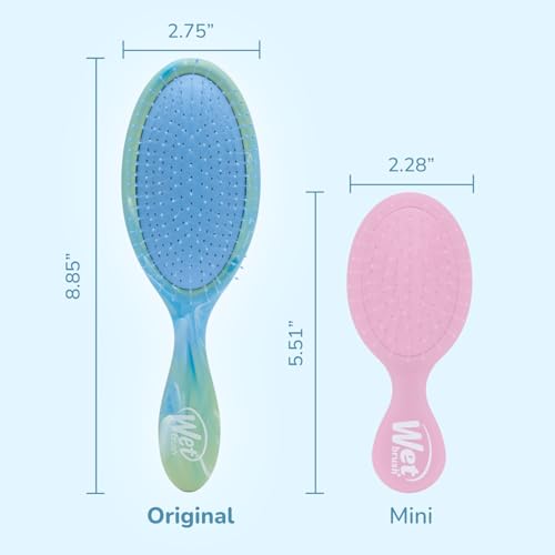 Wet Brush Original Detangler Matte Marble Green, 1 Count - IntelliFlex Ultra-Soft Bristles