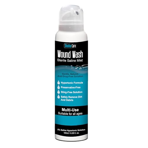 Shusher Care Sterile Saline Wound Wash Spray, 180ml - First Aid Cleanser