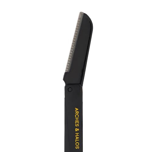 Arches & Halos Two Pack Tri-Fold Travel Eyebrow Razor for Women - Rust-Proof & Precise Shaping