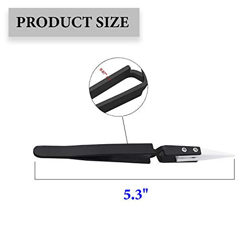 3-Piece Precision Reverse Ceramic Tweezer Kit for Electronics Soldering