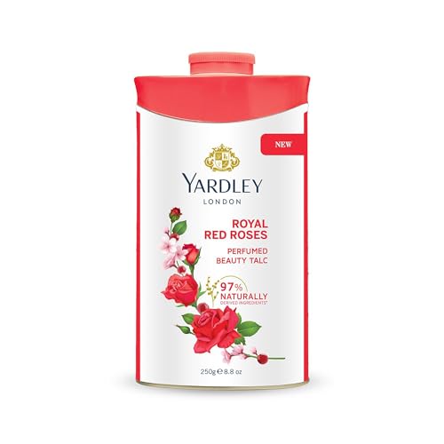 Yardley Red Rose Perfumed Talc 250 g | Delicate Scented Body Powder