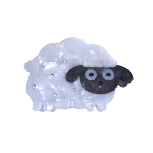 Cute Sheep Acetate Claw Clip - Non-Slip Decorative Hair Accessory