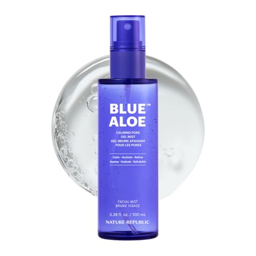 Nature Republic Blue Aloe Calming Pore Gel Mist - 3.38 Fl Oz Hydrating Spray Serum