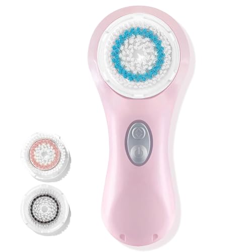 Microtree Sonic Facial Cleansing Brush - Deep Clean & Exfoliate, Waterproof & Rechargeable, 2 Speed Modes with Extra Heads