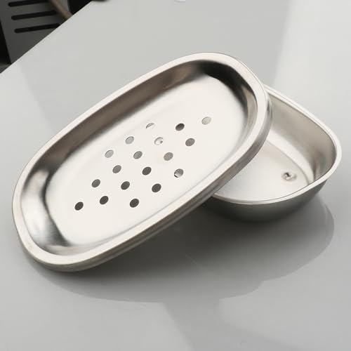 Stainless Steel Soap Dish with Double Layer Drainage - Brushed Nickel