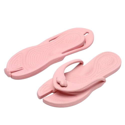 Unisex Folding Shower Shoes Travel Slippers Pink, Size 8.5-9.5 Women / 7.5-9.5 Men - Kiemorgy