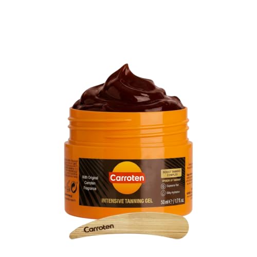 Carroten Intensive Tanning Gel Travel Size 1.7 oz + Spatula - Instant Sun-Kissed Glow, Long-Lasting Bronze
