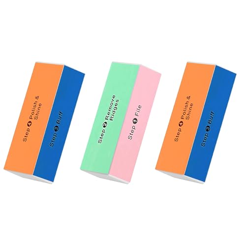 Soft 'N Style 4-Way Nail Buffer Block - 3 pcs Professional Shine Tool