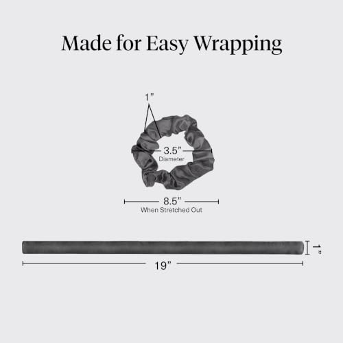 Kitsch Charcoal Satin Heatless Curling Set - Overnight Hair Rollers & Scrunchies