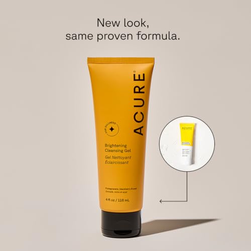 Acure Brightening Cleansing Gel - Vegan Facial Cleanser 4 fl oz