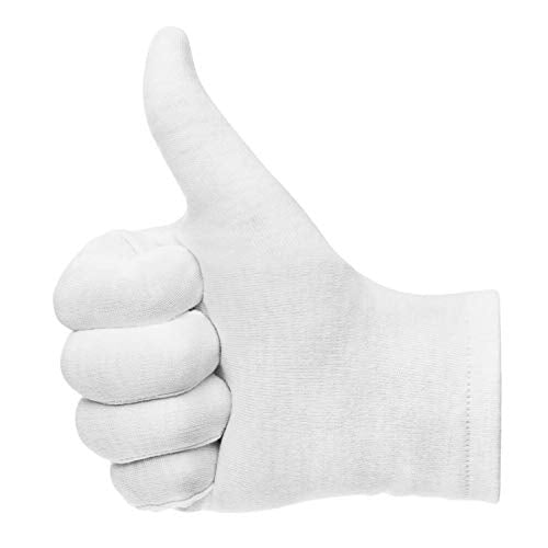 Selizo 3 Pairs White Cotton Gloves for Eczema & Dry Hands