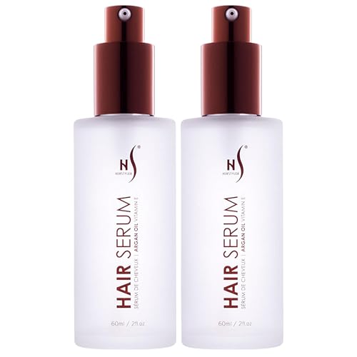 HerStyler Argan Oil Hair Serum 2oz Pack of 2 for Frizz Control & Shine