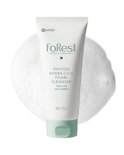 GREEN FINGER FOREST Hydrating Cica Foam Cleanser - Sensitive Skin, Low pH, Deep Cleansing - 6.76 fl oz