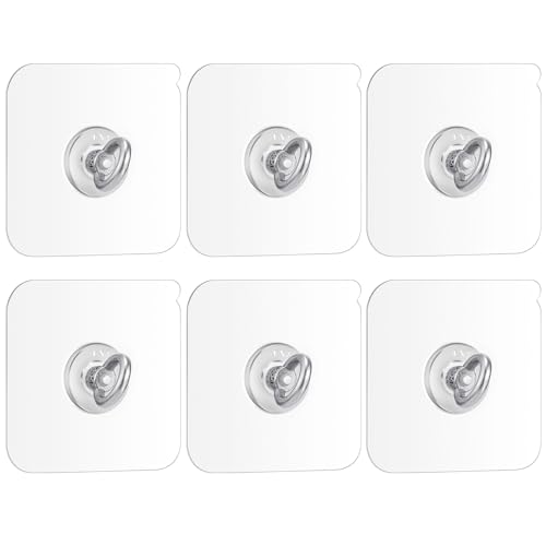 Beeveer 6 Pcs Heavy Duty Adhesive Ceiling Hooks - Waterproof Stainless Steel Hangers for Home & Office
