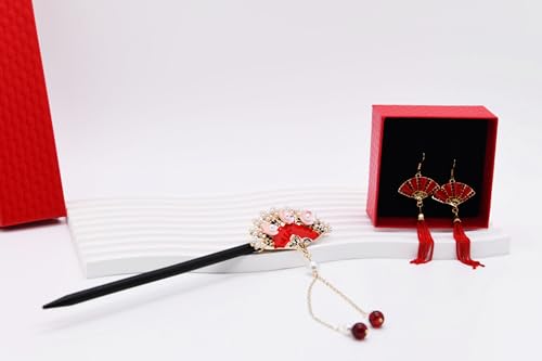 GallaRato Retro Chinese Hair Stick with Fan Decor - Elegant Hairpin
