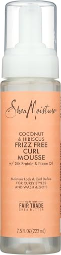 Shea Moisture Coconut & Hibiscus Frizz-Free Curl Mousse - 7.5 Fl Oz (Pack of 1)