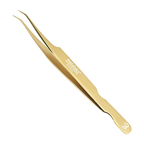 Golden Precision Tweezers for Eyelash Extensions - 45° Angular Tip