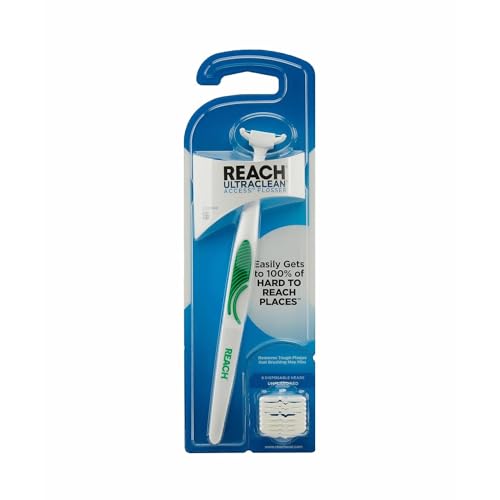 REACH Ultraclean Access Snap-On Flosser with 28 Mint Refill Heads