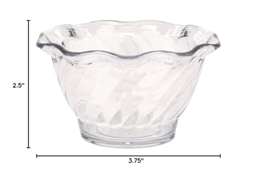 G.E.T. 5oz Clear Plastic Tulip Ice Cream Dessert Dish - Set of 4