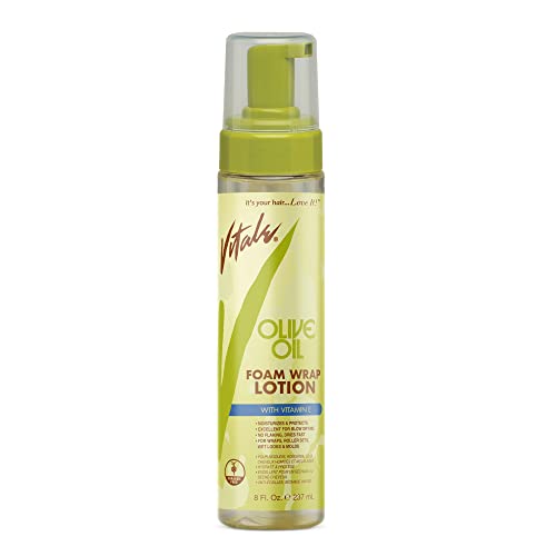 Vitale Olive Oil Foam Hair Wrap Lotion 8oz – Anti-Breakage Styling for All Hair Types