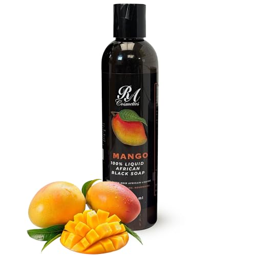 Liquid African Black Soap with Mango - Natural Face & Body Cleanser