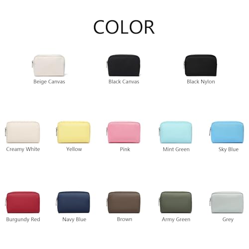 YONBEN Water-Resistant Nylon Makeup Bag for Purse, Black Travel Pouch