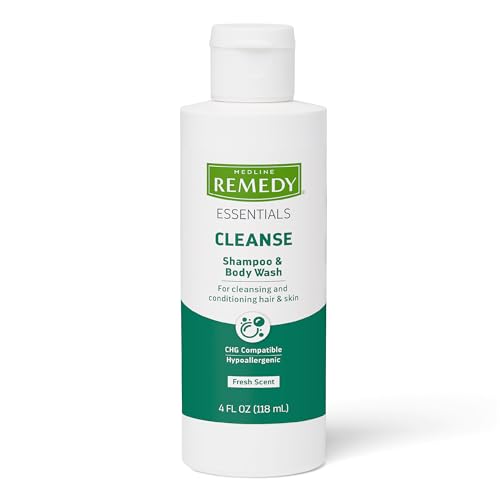 Medline Remedy Essentials Shampoo & Body Wash - 2 Fl Oz, Aloe Gel Cleanser for Sensitive Skin