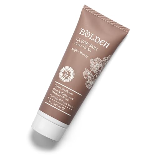BOLDEN Sulfur Clay Mask for Acne, Pore Cleansing & Oil Control, 3.5 fl oz