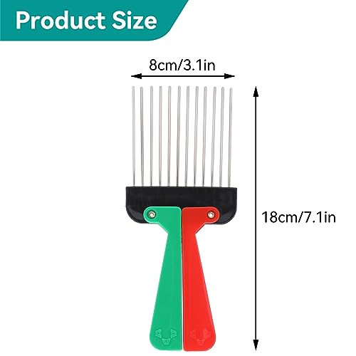 Agatige Metal Afro Pick Comb - 2 Pack Wide Tooth Hair Styling Tool