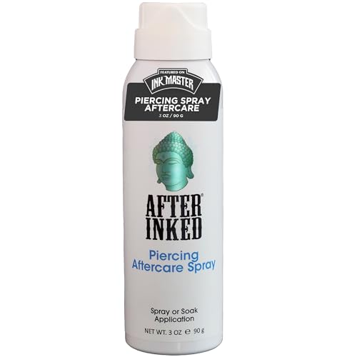 After Inked Piercing Aftercare Spray - Saline Solution Mist, 3 oz