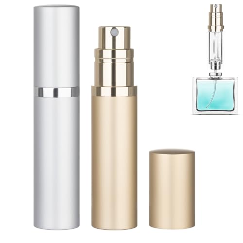 Qavhun 5ml Refillable Perfume Atomizer - Leakproof Portable Travel Bottle (2-Pack)