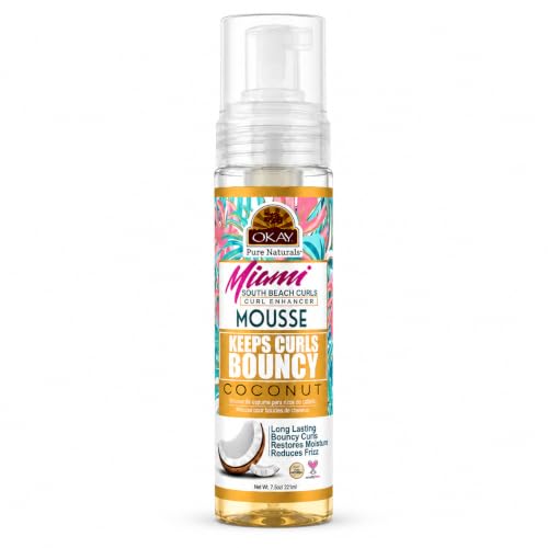 OKAY Miami South Beach Curl Enhancer Mousse – Lightweight Defining Foam 7.5oz