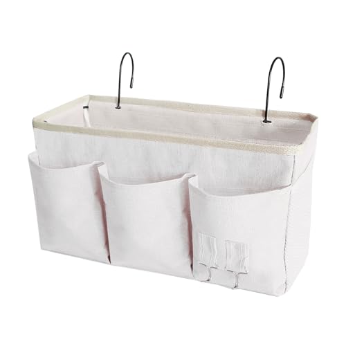 Bedside Caddy Organizer for Bunk & Hospital Beds - White