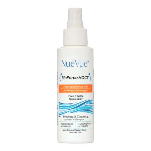 NueVue Hypochlorous Acid Face & Body Spray - Gentle Skin Cleanser & Toner, pH Balanced, 4 oz