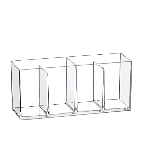 Amazing Abby 4-Compartment Acrylic Makeup Organizer & Brush Holder