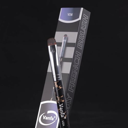 Vanfa Black V16 French Nail Art Brush for Gel & Acrylic, Pack of 1