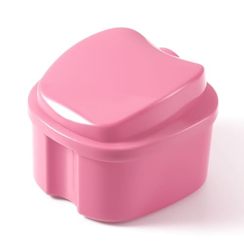 JMU Denture Bath Case with Strainer Basket for Easy Cleaning