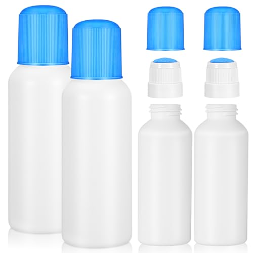 Zerodeko 4-Pack Refillable Sponge Head Bottles for Liquid Dispensing