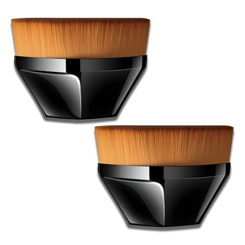 Jaasuee Hexagon Flat Top Kabuki Foundation Brush with Case - Flawless Liquid & Powder Makeup Tool