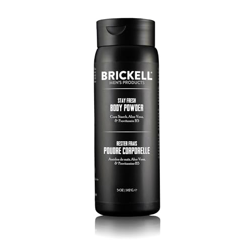 Brickell Men's Stay Fresh Body Powder, Talc-Free Mint, 5 oz
