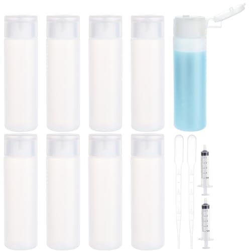 BENECREAT 8 Pack 50ml Clear Refillable Travel Cosmetic Bottles with Flip Caps